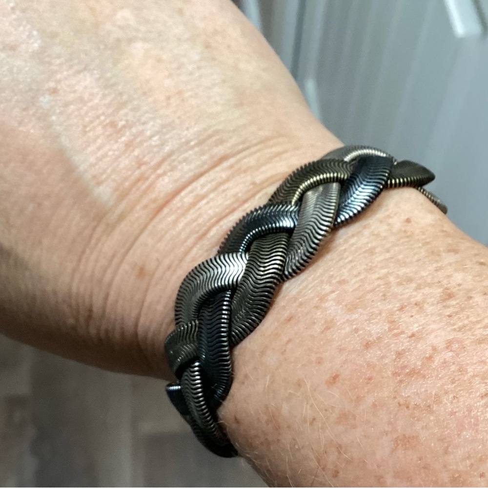 Gun metal braided bracelet